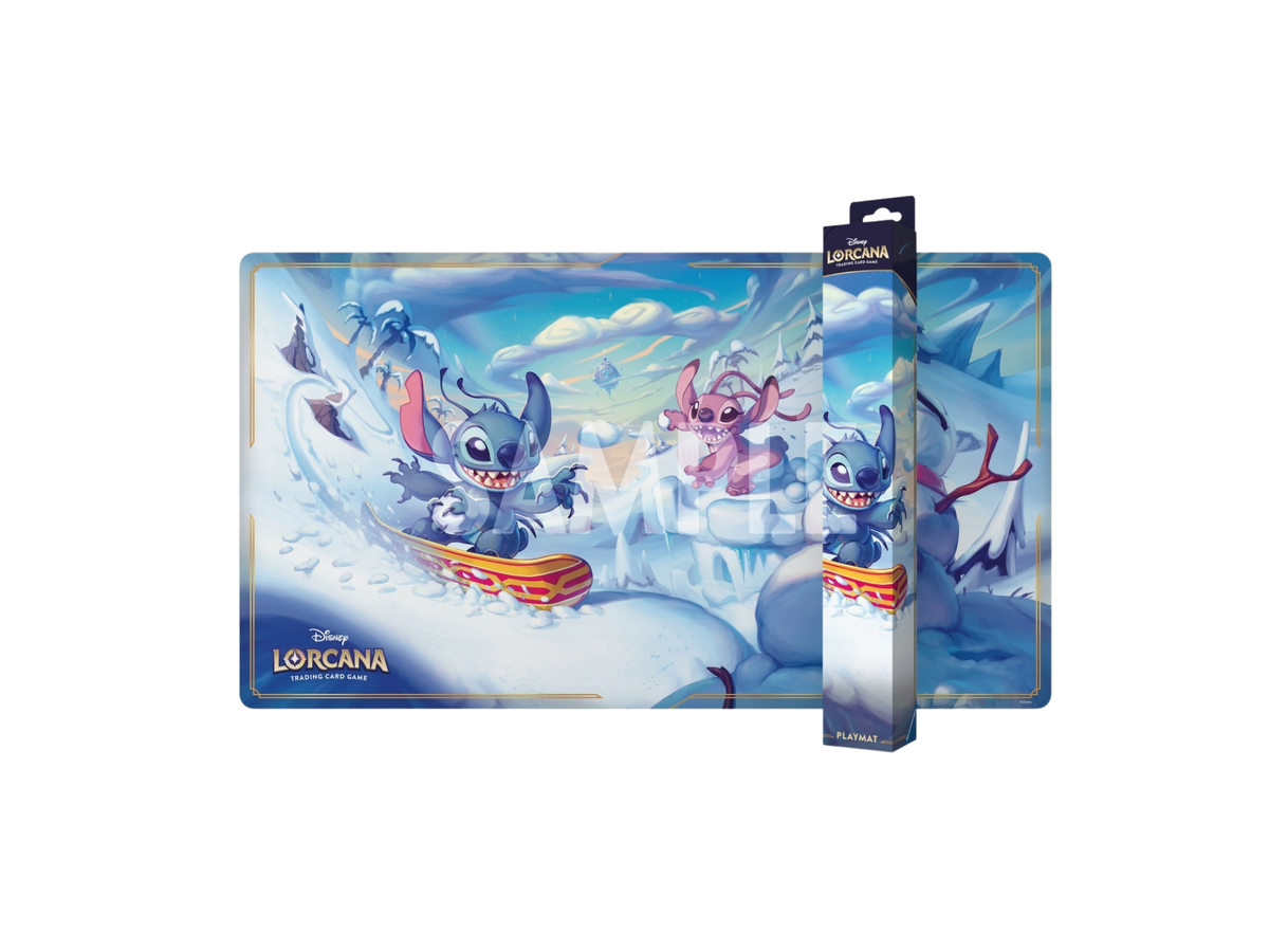 Disney Lorcana Hyperia City Playmat: Stitch and Angel in Winterspell