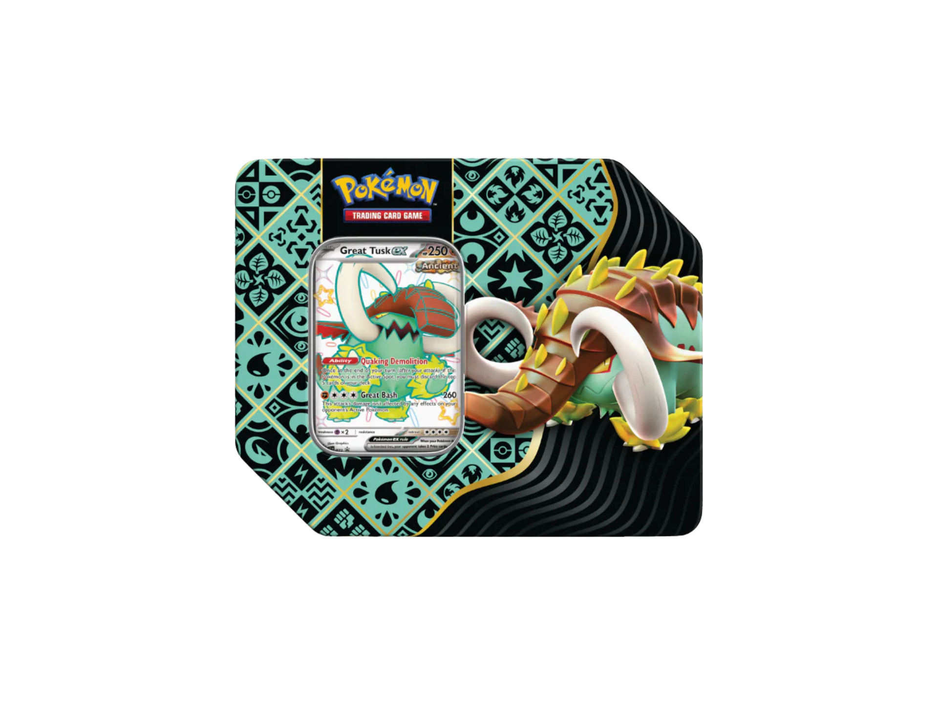 Pokemon USA Tin Paldean Fates Great Tusk Ex