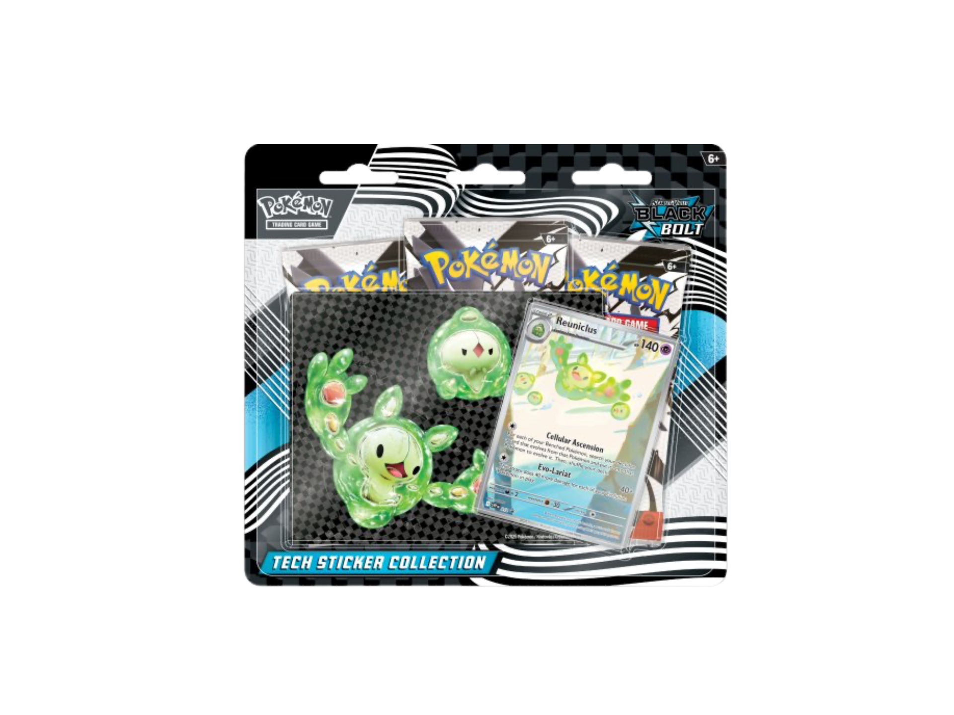 Pokemon TCG Black Bolt SV10.5 Tech Sticker Collection – 3-Pack, Factory Sealed