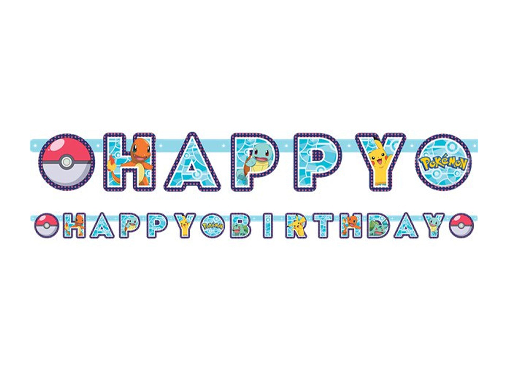 Pokémon Letter Banner "Happy Birthday"