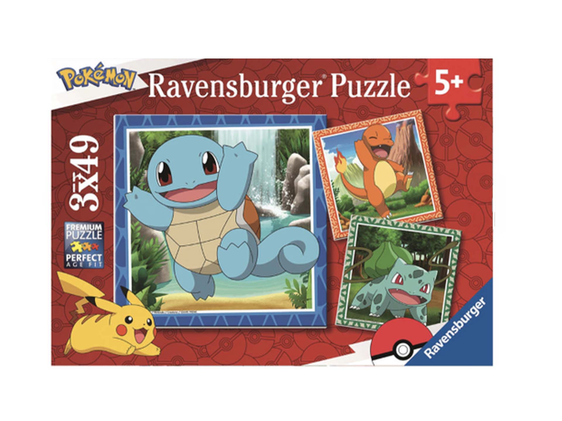 Pokémon Ravensburger puzzel 3x49 stukjes