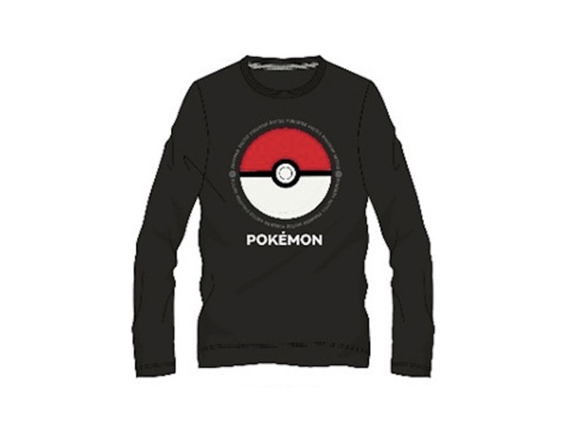 Pokémon long sleeves zwart pokeball